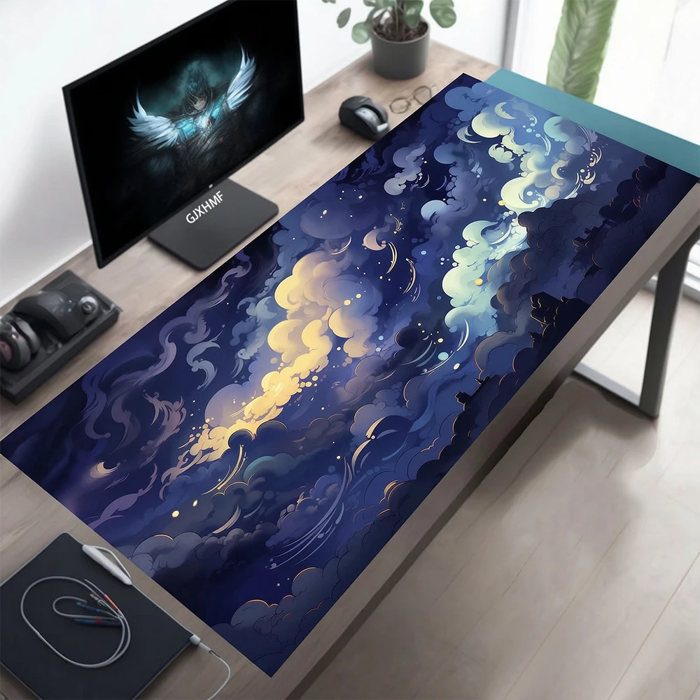 Blue Sky Pastel Mouse Pad Gaming Deskmat,Kawaii Mousepad,Deskpad,Aesthetic Mousepad,Cute Desk Decor,Clouds Deskmat,Office Gifts