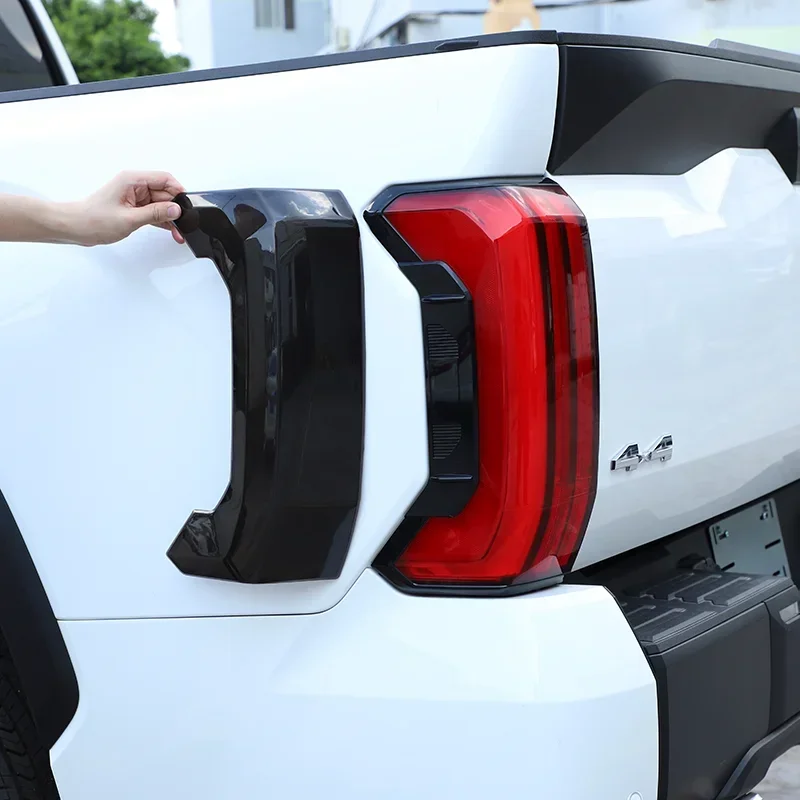For 2022-26+ Toyota Tundra Black Tail Light Cover Car Exterior Styling Trim Accessories Tail Light Trim Protector ABS Clear Grey