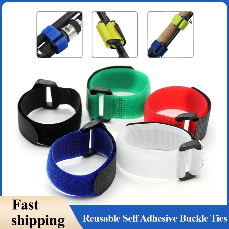 

10~300pcs Reusable Hook Loop Nylon Straps Reverse Colored Fastening Tape Self Adhesive Cable Ties Wrap Bundle Fixed Ties DIY