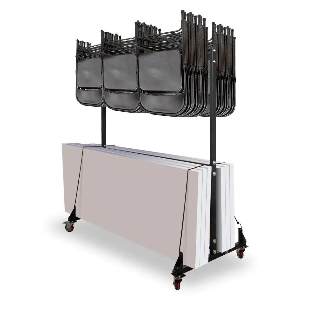 

Combo Cart for Chairs amp Tables Foldable Seat amp Table Wheeled Caddy Steel Body Truck with Locking Swivel Caster Wheels 600 L