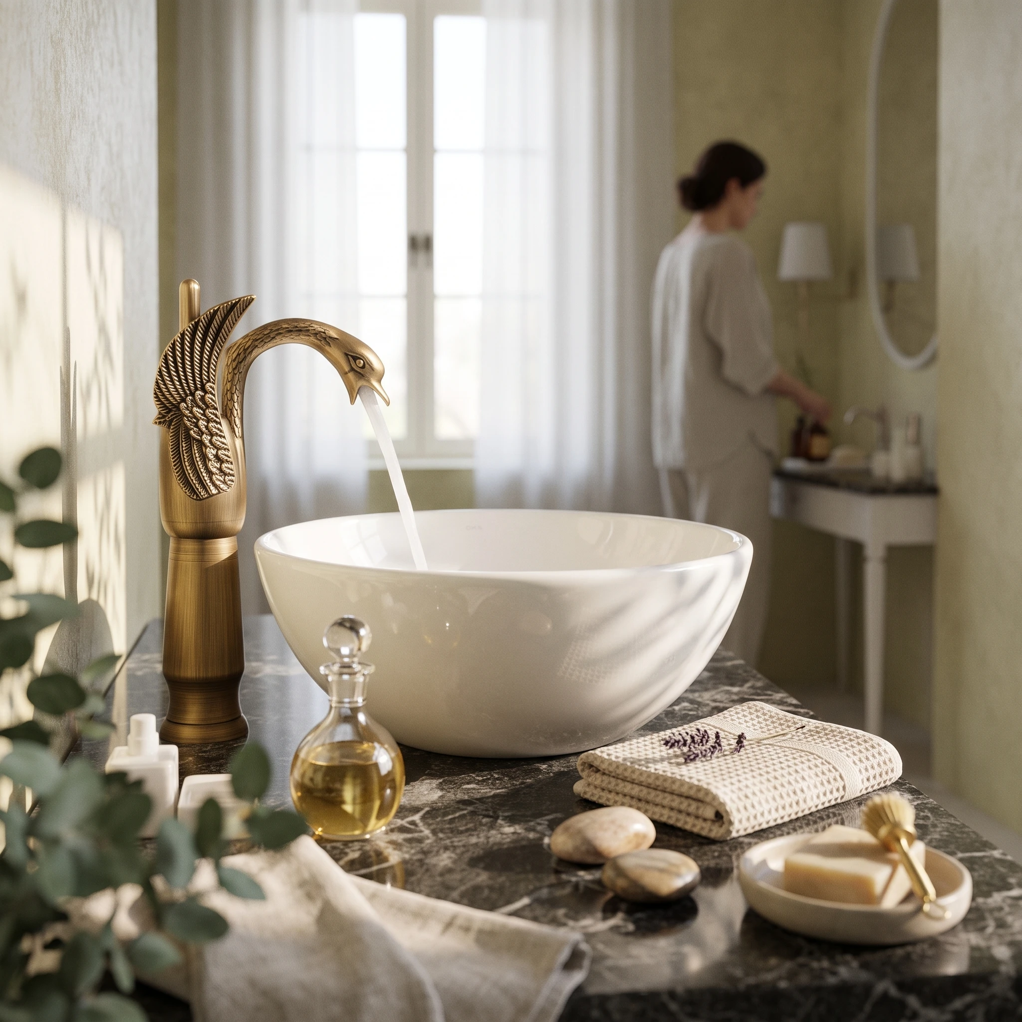 Swan Basin Faucet Decorative Swan Faucet Tap Unique Corrosion-Resistant for Vanity