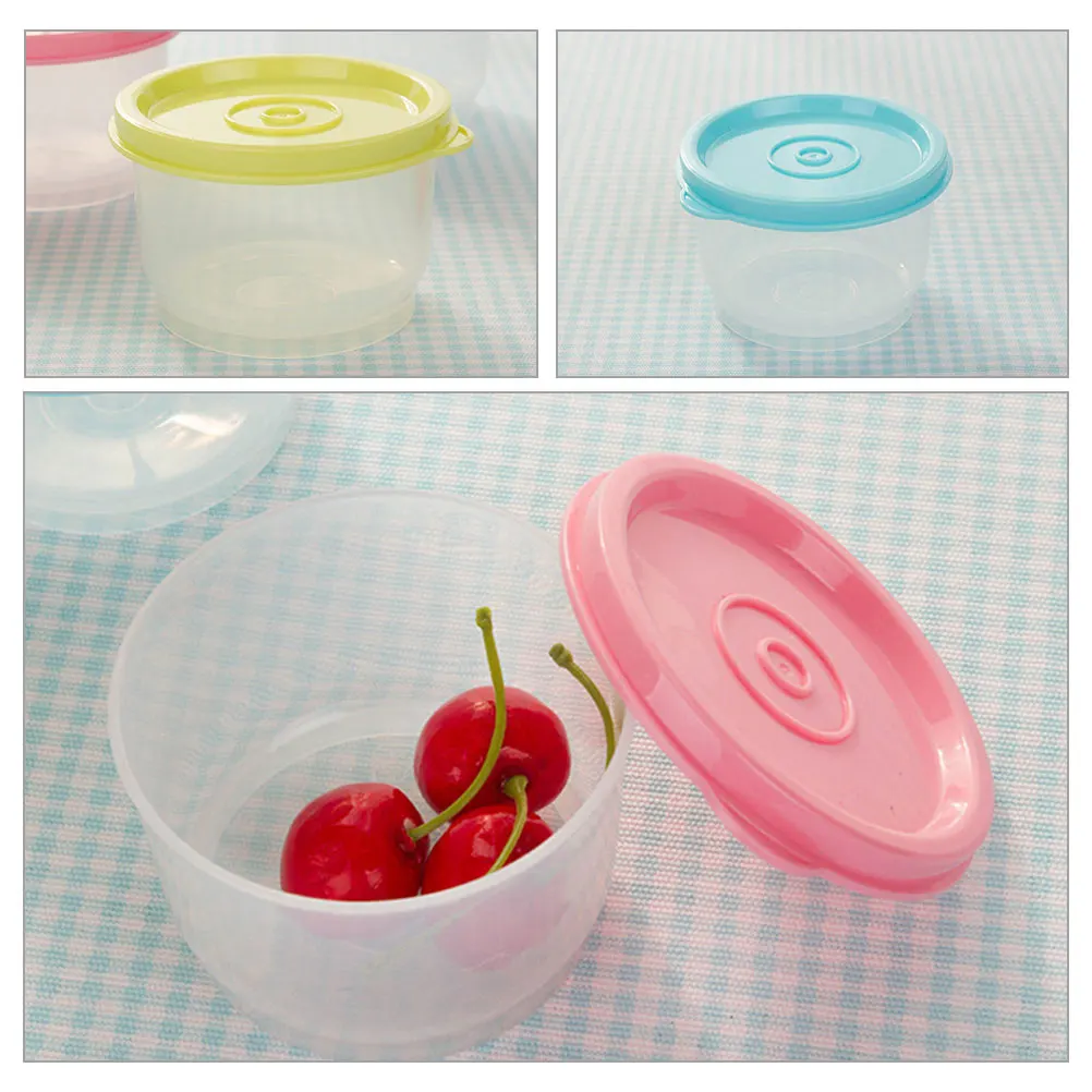 

5pcs Mini Plastic Food Storage Containers Leakproof Airtight Snack Boxes Toddler Kids Reusable 160Ml Safe Microwave