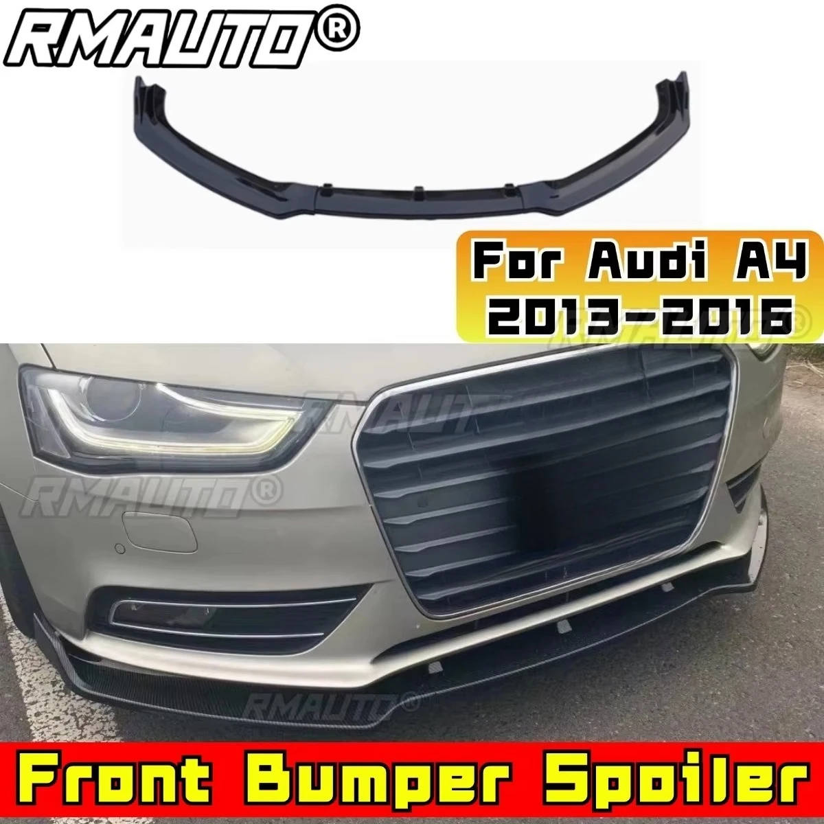 

Для Audi A4 2013-2016 автомобильный передний бампер, разделитель губ, диффузор, автомобильные аксессуары, глянцевая черная защита бампера, модификация, часть