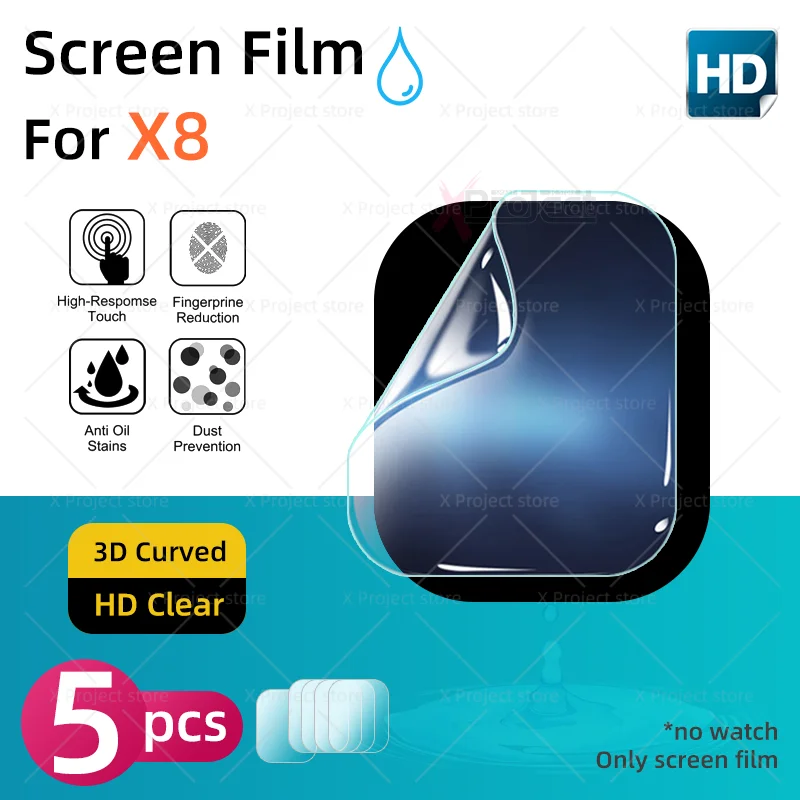 

Защитная пленка для смарт-часов X8 X6 X7 X8 X9, Гидрогелевая Защитная пленка для смарт-часов, водонепроницаемые аксессуары для экрана HD
