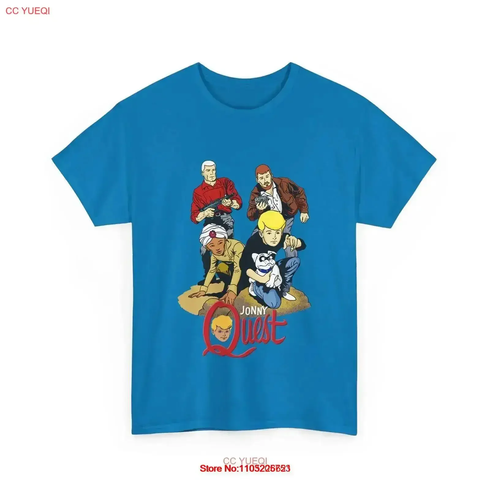 Jonny Quest T Shirt Hanna Barbera Cartoon Race Bannon Dr Benton Hadji vintage Washed Slightly Breathable vintage Washed fashion