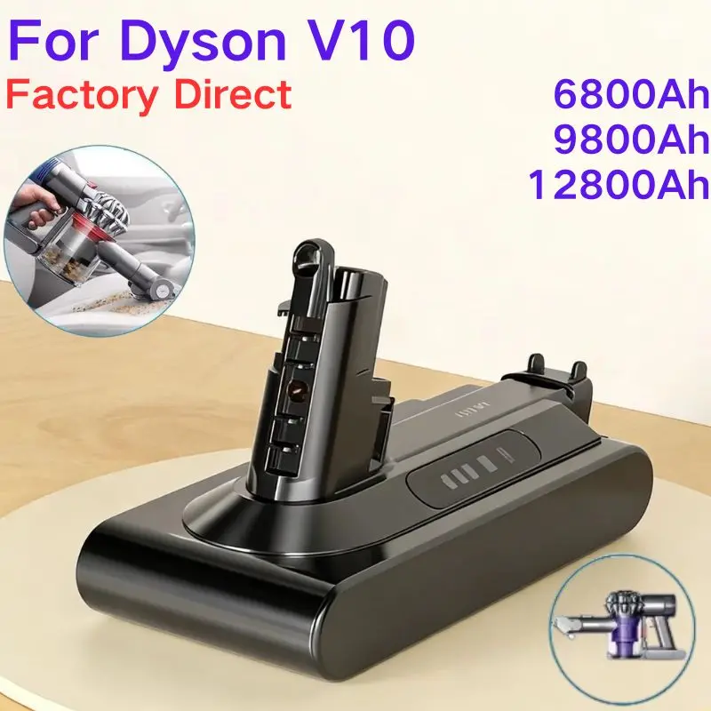 For Dyson V10 Replacement Battery For Dyson SV12 Absolute Vacuum Cleaner Power Tools  12800mAh 9800mAh 6800mAh
