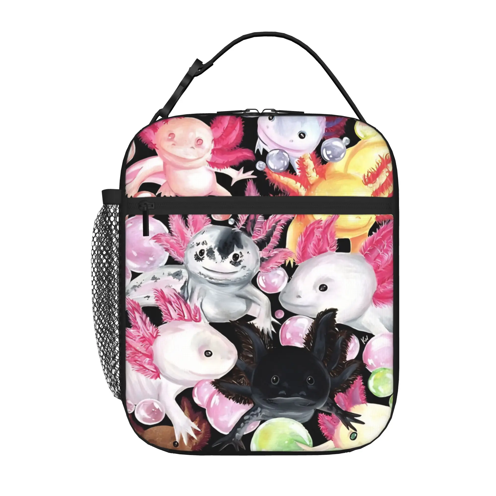 1 Piece Portable Lunch Container The Axolotls Zipper Closure Durable Pocket Axolotls For Lunch Box Bag