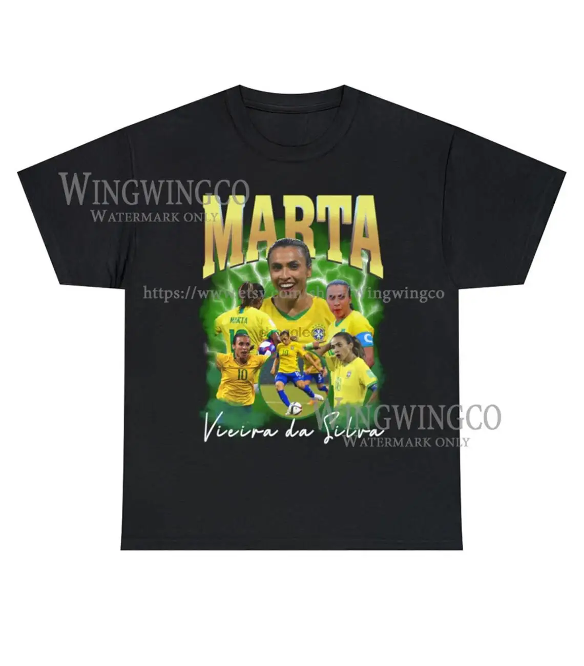 Marta Brazil Vintage Bootleg T-shirt Marta Vieira da Silva Vintage Graphic Tee