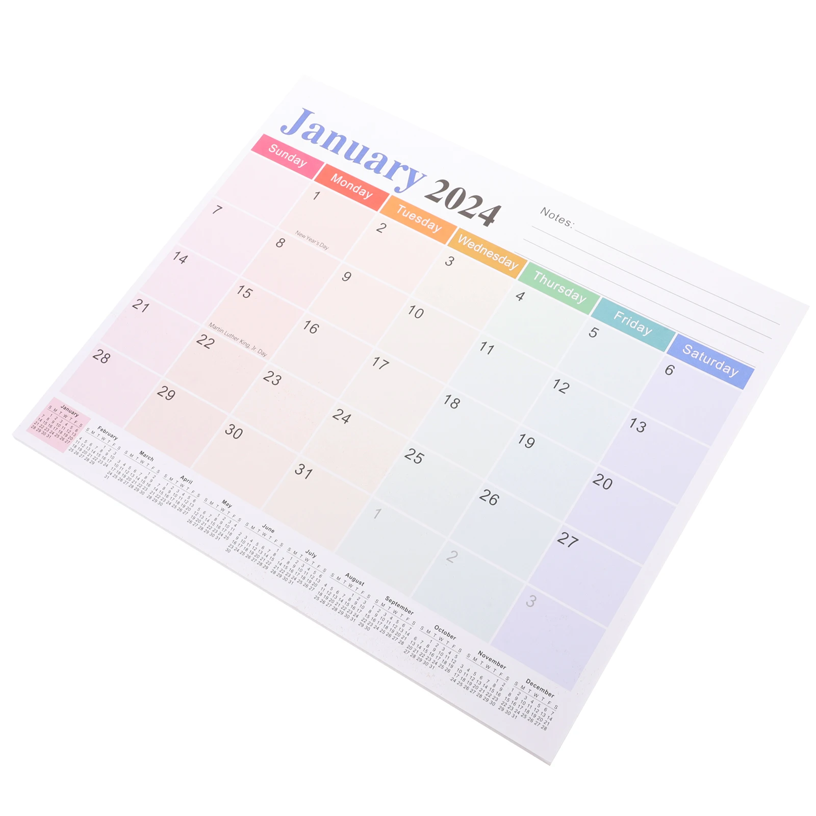 마그네틱 냉장고 월간 달력 플래너 홈 주최자 벽 일정 18개월 영어 책상 달력 밝은 색상