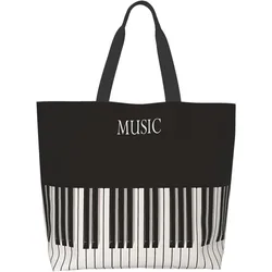 Borsa a tracolla per pianoforte battente borsa a tracolla Casual da donna di grandi dimensioni borsa per la spesa multiuso riutilizzabile per la spesa all'aperto