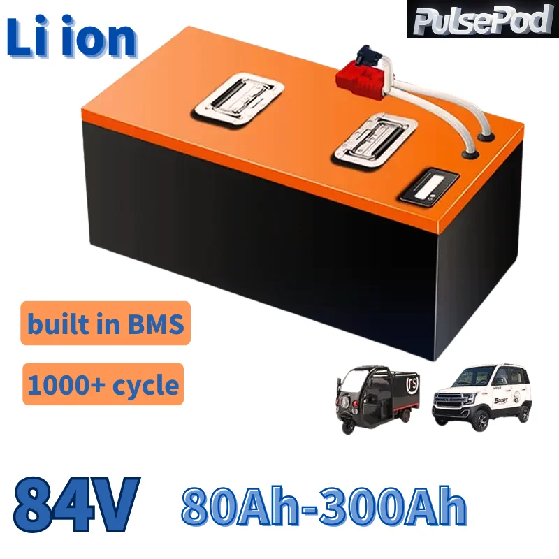 

PulsePod 84 В 80 Ач 100 Ач 150 Ач 200 Ач 250 Ач 300 Ач литий-ионный аккумулятор BMS 23S для экскурсионных транспортных средств 8 кВт 12 кВт наземной машине в аэропорту
