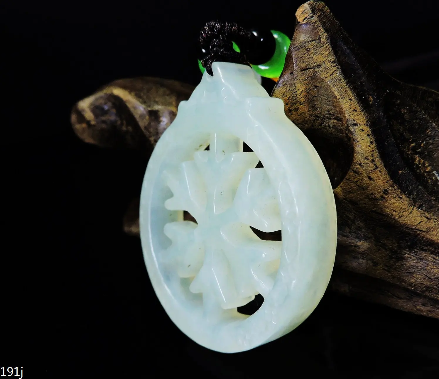 Jade Jewelry Natural Jade Pendant Necklace Hand-Carved snow coin Jadeite Necklace Pendant Gift No Treatment 191j