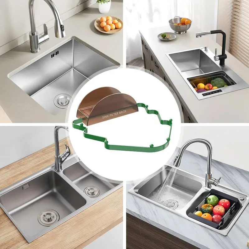Sink Filter Rack Christmas Tree-Shaped Sink Strainer Stand Folding Sink Food Catcher Anti-clogging Kitchen Food Filter For