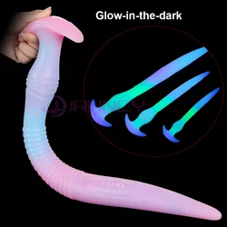 Glow In The Dark Anal Plug Long Butt Plug Tail Adult Sex Toys For Women Men Prostate Massage Anal Dilation Soft Silicone Butplug