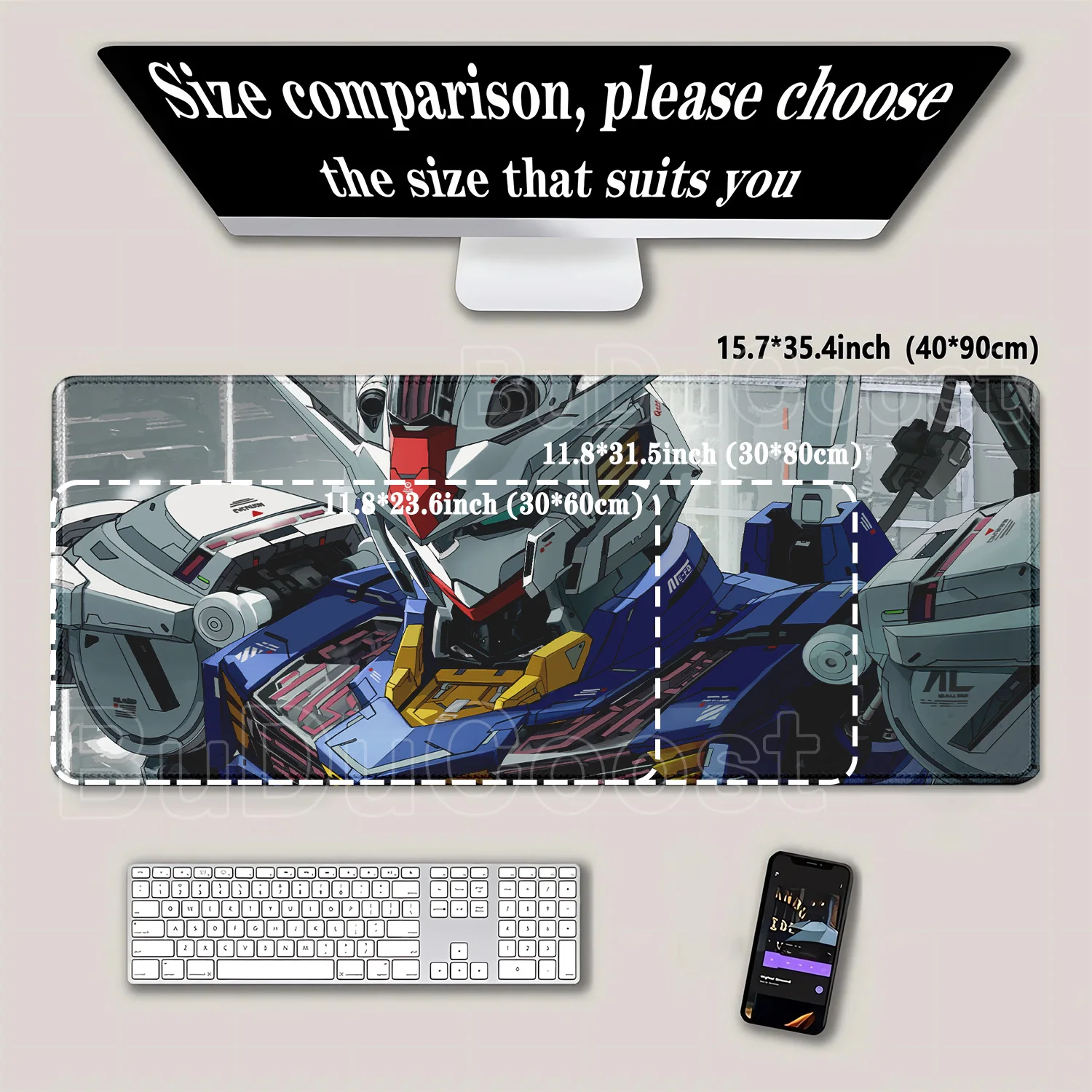 Alfombrilla de ratón GAT-X105S Strike Gundam, alfombrilla de ratón para teclado de ordenador y PC, accesorio de oficina, alfombrilla de escritorio XXL con impresión HD