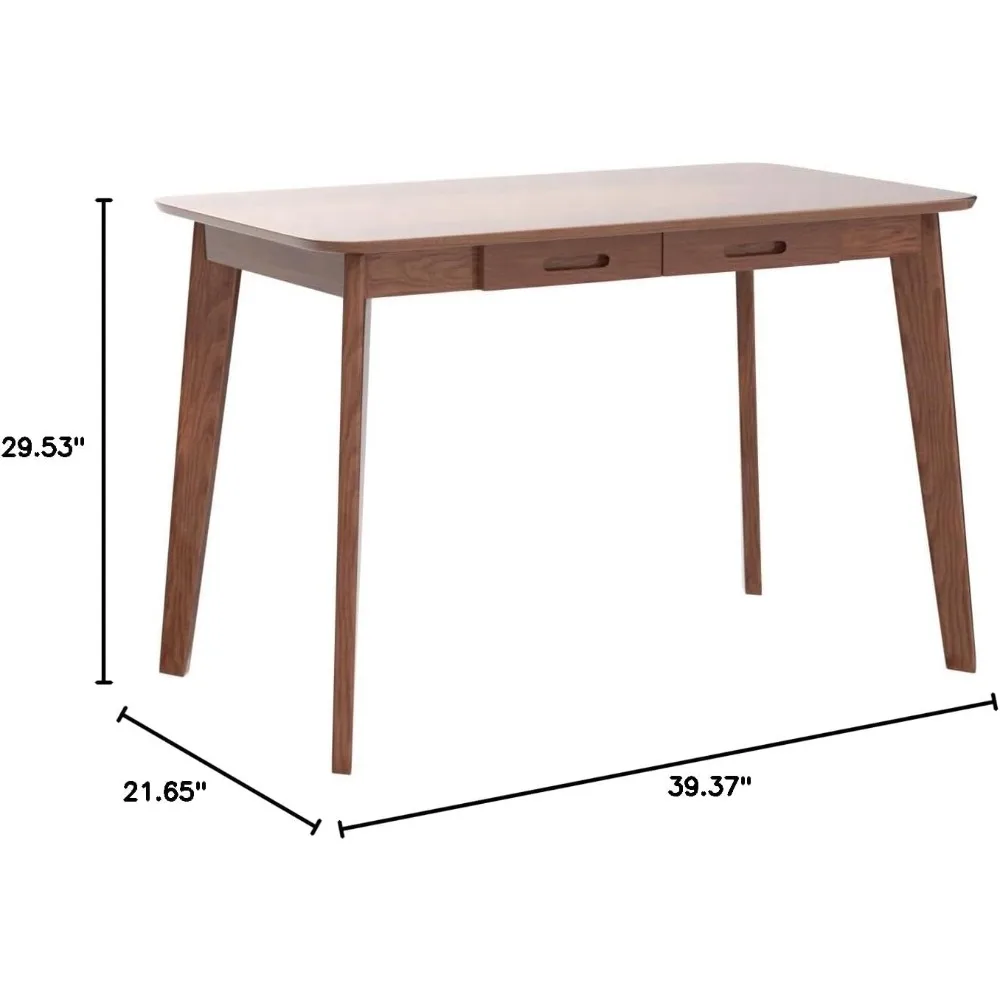 Solid Wood Writing Desk - Home Office Workbench Desk with Drawer, Laptop Computer Work Study Table