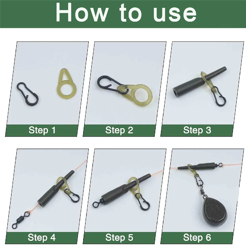 40 Uds. Tubo de aparejo para pesca de carpa, mangas amortiguadoras Heli, anillos de enlace de velocidad, Clips de peso, aparejo Chod, aparejo de pesca para carpa - imagen 3