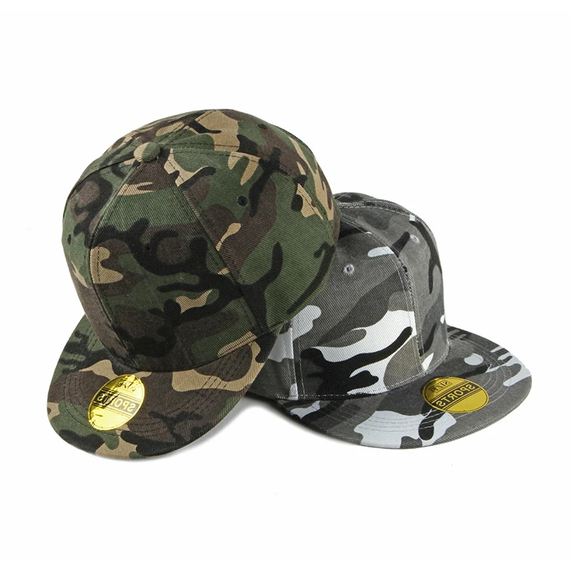 Summer Spring Autumn Simple Camouflage Style Flat Brim Hat Men\'s Baseball Street Snapback Hip Hop Caps Shade Student PY43