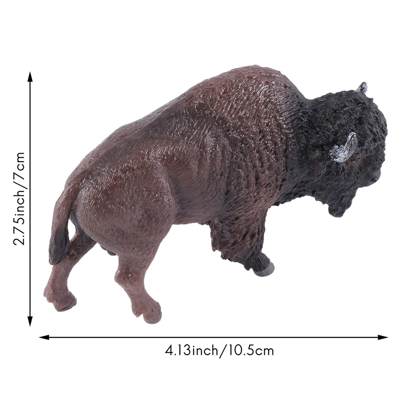 Children's Solid Simulation Wildlife World Model Wild Milk Cow Yak Toy Hand Decoration Bison Figurine