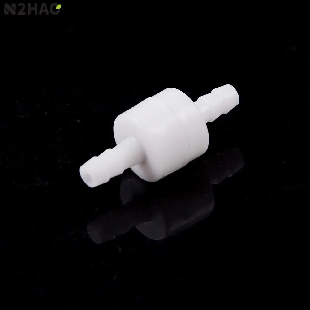 1pc 6mm Branco Plástico One-Way Não-Retorno Água Fluidos Em Linha Válvulas De Retorno Para Gás Combustível Pressão Líquida Tipo Válvulas De Retorno