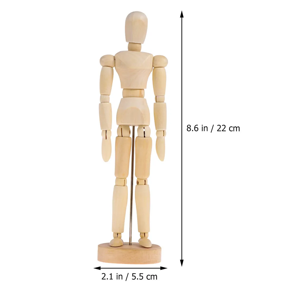 4Pcs Wooden Movable Joint Puppets Finger Joints Flexible Human Body Shapes Sketch Tool Artists Animation Drawing Aid