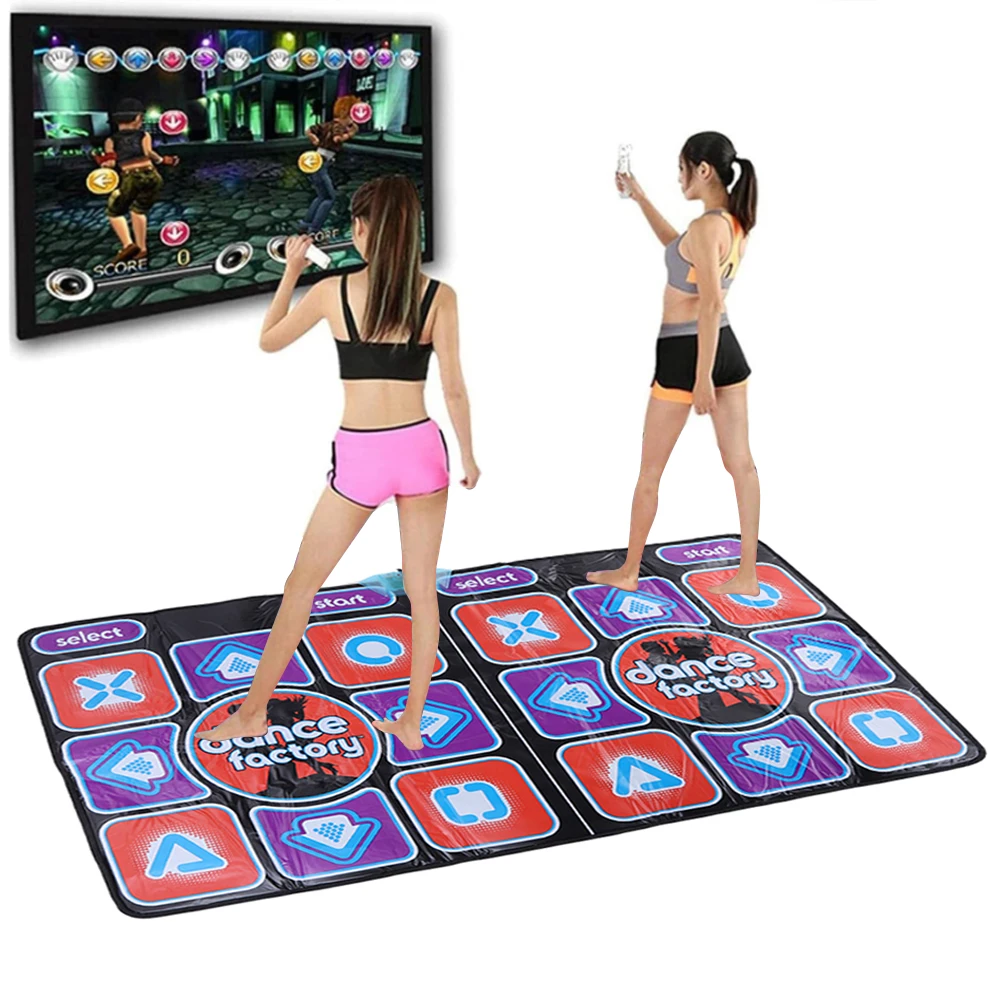 Double Dancing Mat Double User Wired Dance Mat Game Non-Slip With 2 Remote Controller Multi-Function Home Game Mat For PC TV