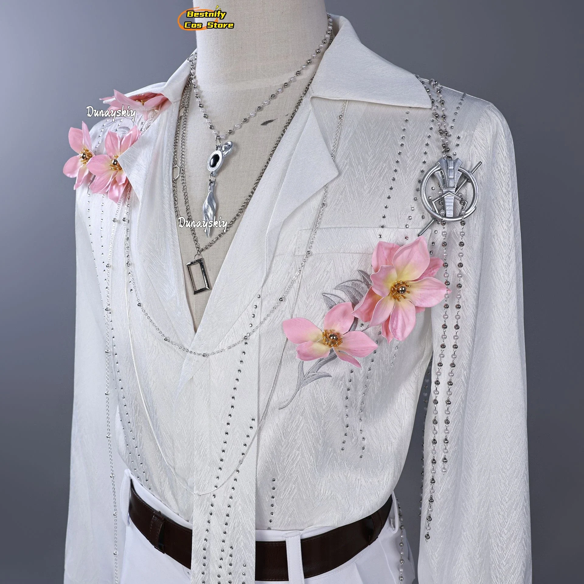 CosplayGame Love and Deepspace Zayne/Xavier/Zayne/Sylus Cosplay Costume Flower Shirt Unisex Outfit Anime Party Role-play Loose T