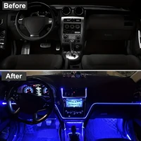5m Neon LED Car Interior Lighting Strips 5V DIY Flexible EL Cold Light Line Tube Car Interior Decoration Lamp USB Strip 5