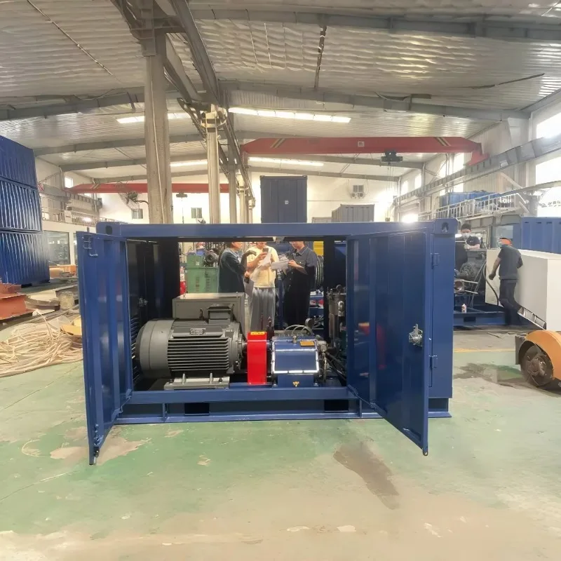 Customized Enclosed Box Three Plunger High Pressure Pump Unit Ultra High Pressure Water Blasting Machine For Heat Exchanger Desc
