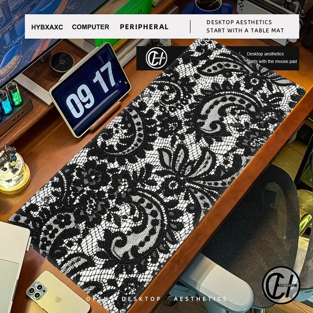 Design Lace Mouse Pad Desk Accessories Office Pad Computer Laptop Pad Keyboard Mouse Pad Game Console Pad Table Mat Rubber