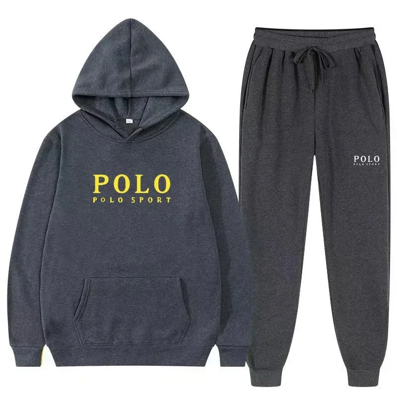 Autumn and Winter 2025 New Men's casual Set outdoor fashion jogging men's and women's hooded sweatshirt and pants 2-piece set view 2