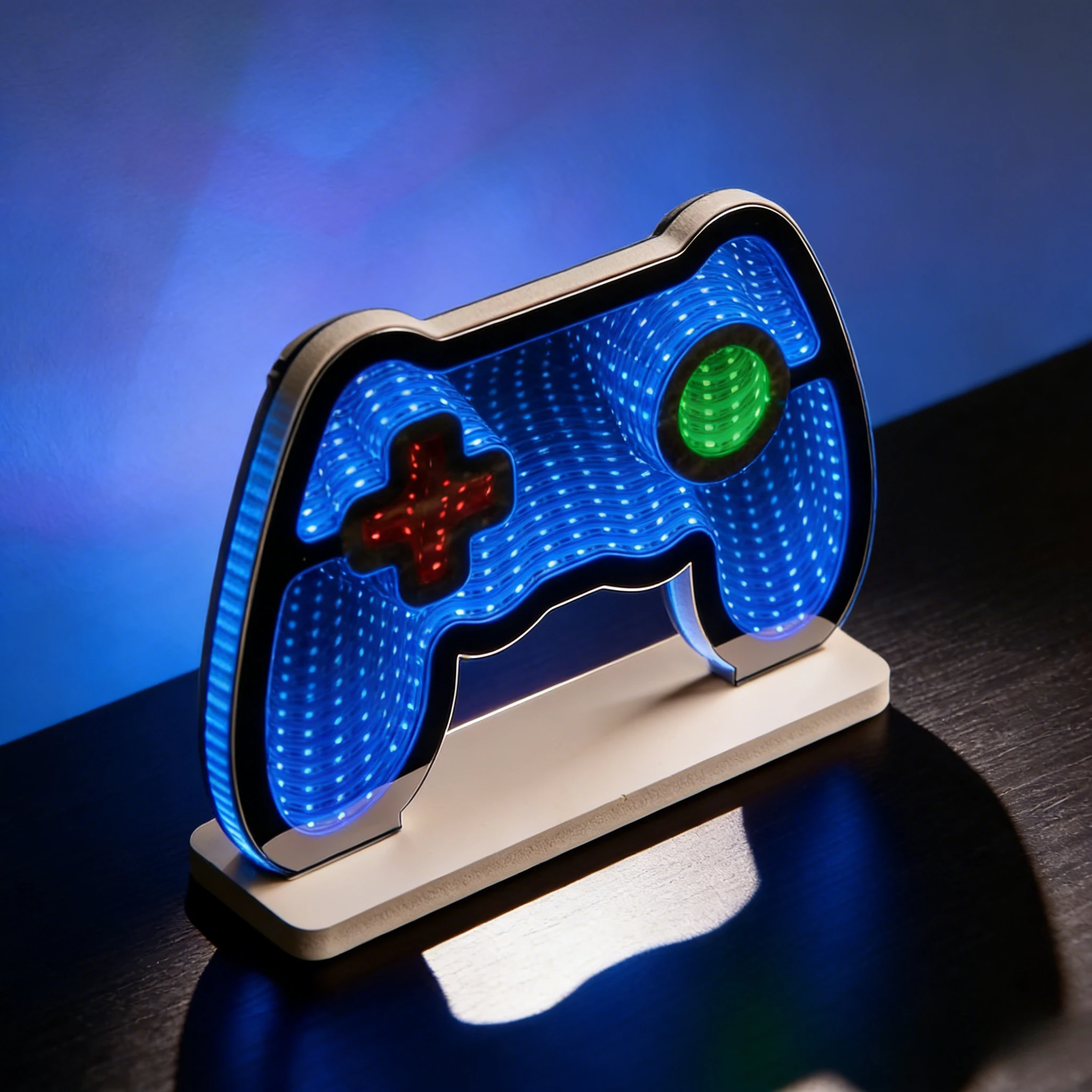 Gamepad Infinity Mirror Light 3D  LED Night Light USB Powered Gaming Room Decor Cool Gamer Gifts for Bedroom Desk Teen Boys Kids