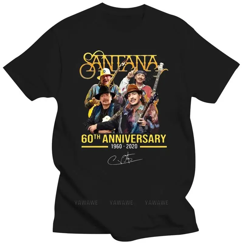 Men summer t-shirt funny print short sleeve Santana Supernatural 60th Anniversary Shirts Fashion Printed T Shirts male top tees