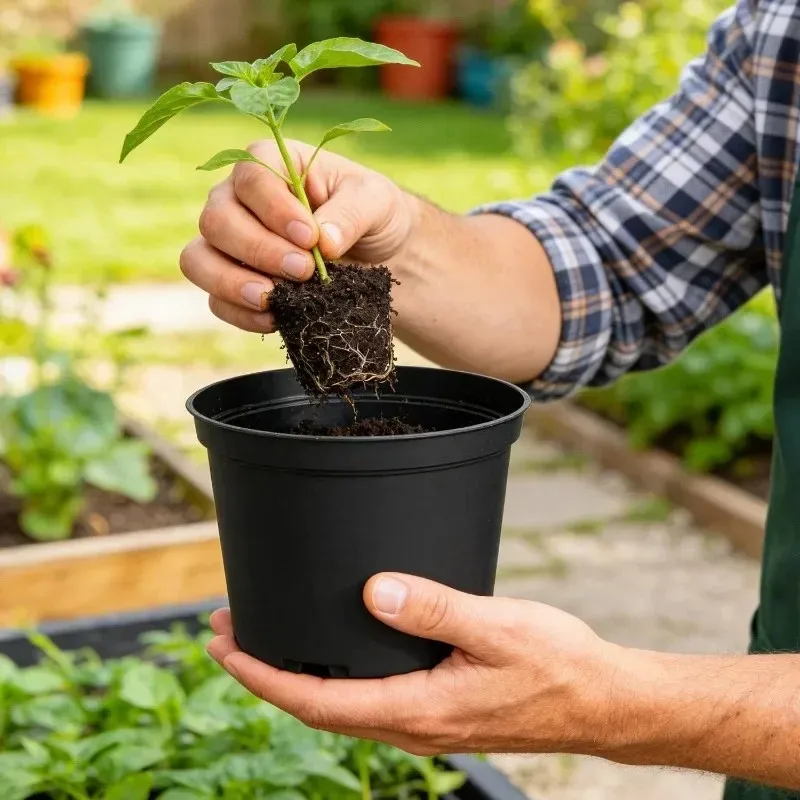 black breathable seedling pots plastic flower pots with drain holes reusable home garden greenhouse nursery plants cup