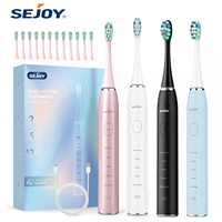 Sejoy Sonic Electric Toothbrush for Adults Rechargeable 5 Cleaning Modes Ultra Sonic Toothbrush with 12 Brush Heads Smart Timer