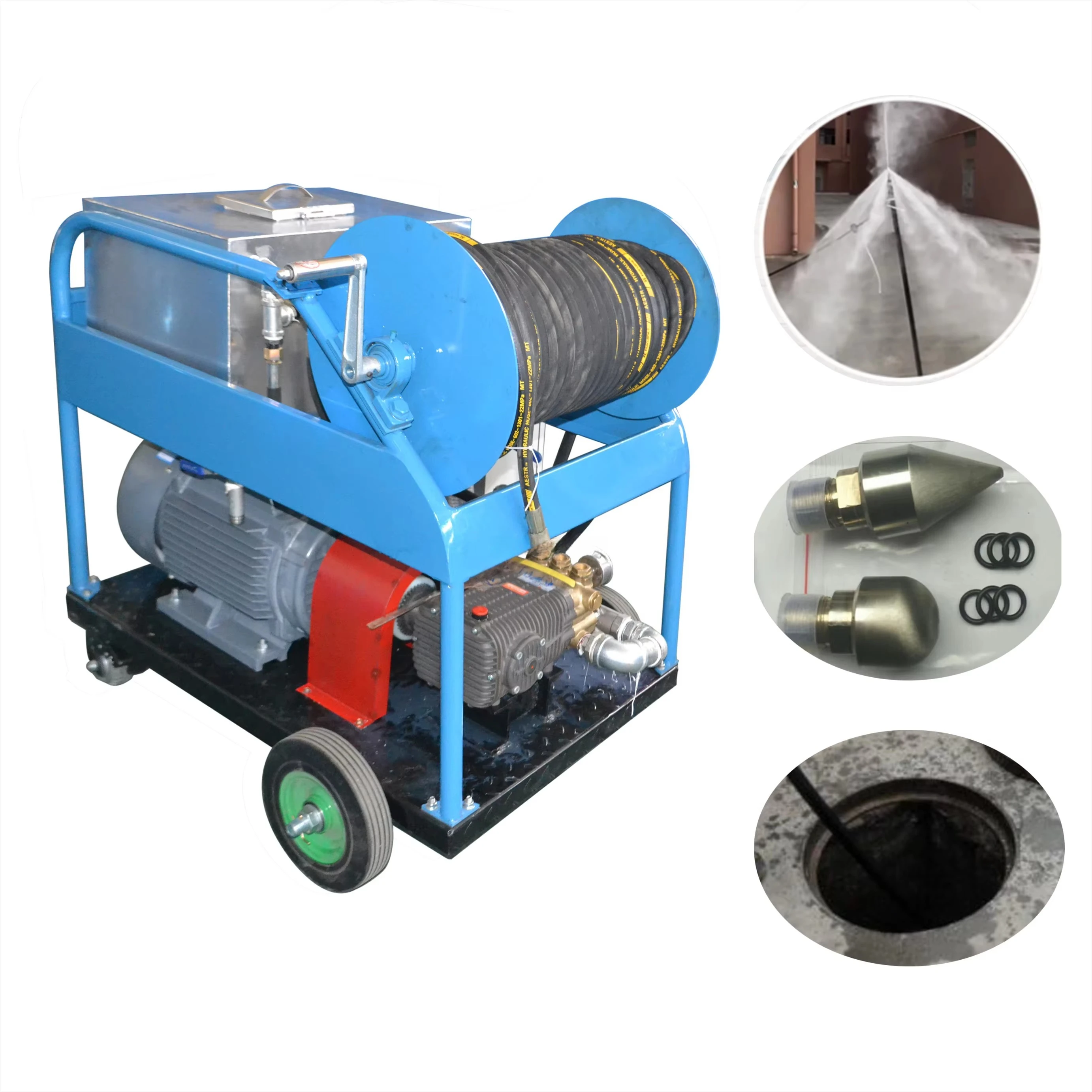 New 200bar Electric High Pressure Residue Free Drain Cleaning Machine Metal/Coil Construction for Sewage Pipes Sewer Dredging