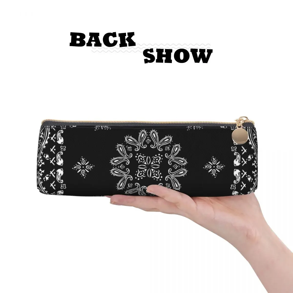 Vintage Pencil Case Traditional Floral Paisley Pen Box Black Retro School  Cases Boy Girl Zipper Printed  Stationery