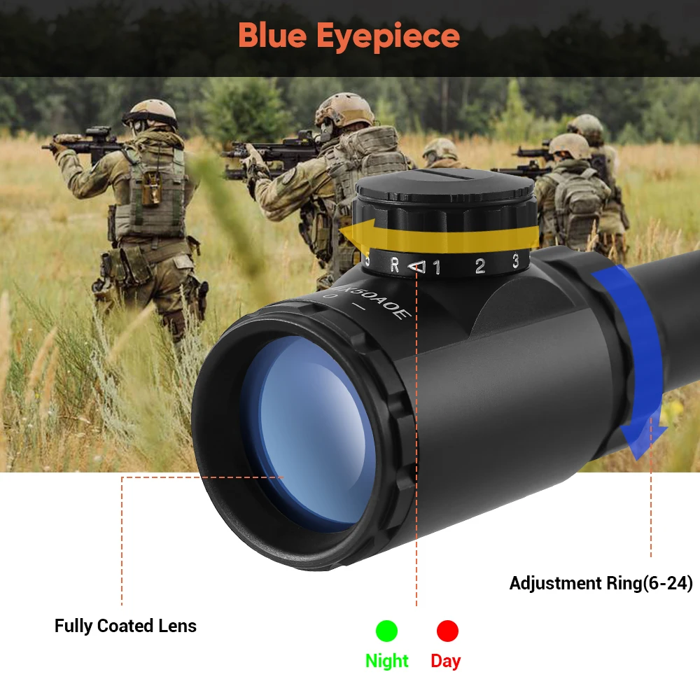 Imagem -05 - Aoe Tactical Rifle Scope Lunetas para Caça Luneta para Carabina de Caça 3-9x40 Óptica Rifle Escopo de Caça Óptica Mira Rifle Tiro 624x50