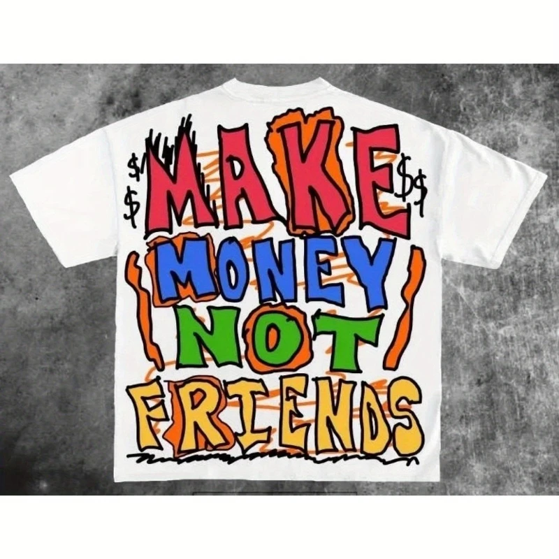 

American Hip Hop Men's Y2K Bright Retro Print Pattern Summer New Retro Fashion Men's and Women's Streetwear