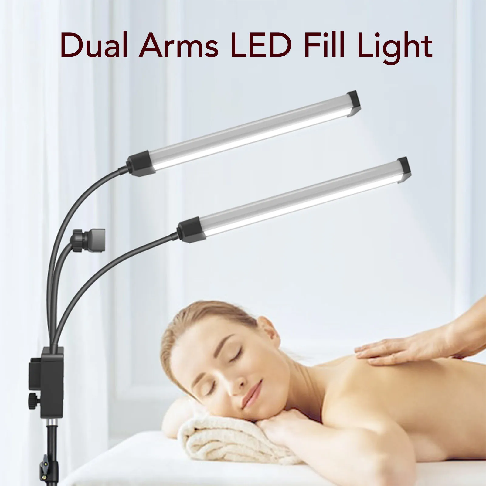 40 واط مزدوجة الأسلحة LED ملء الضوء مع حامل هاتف 3200K ‐ 5600K قابلة للطي 3 طرق LED عصا ملء الضوء للتصوير الفوتوغرافي بالفيديو المباشر #5