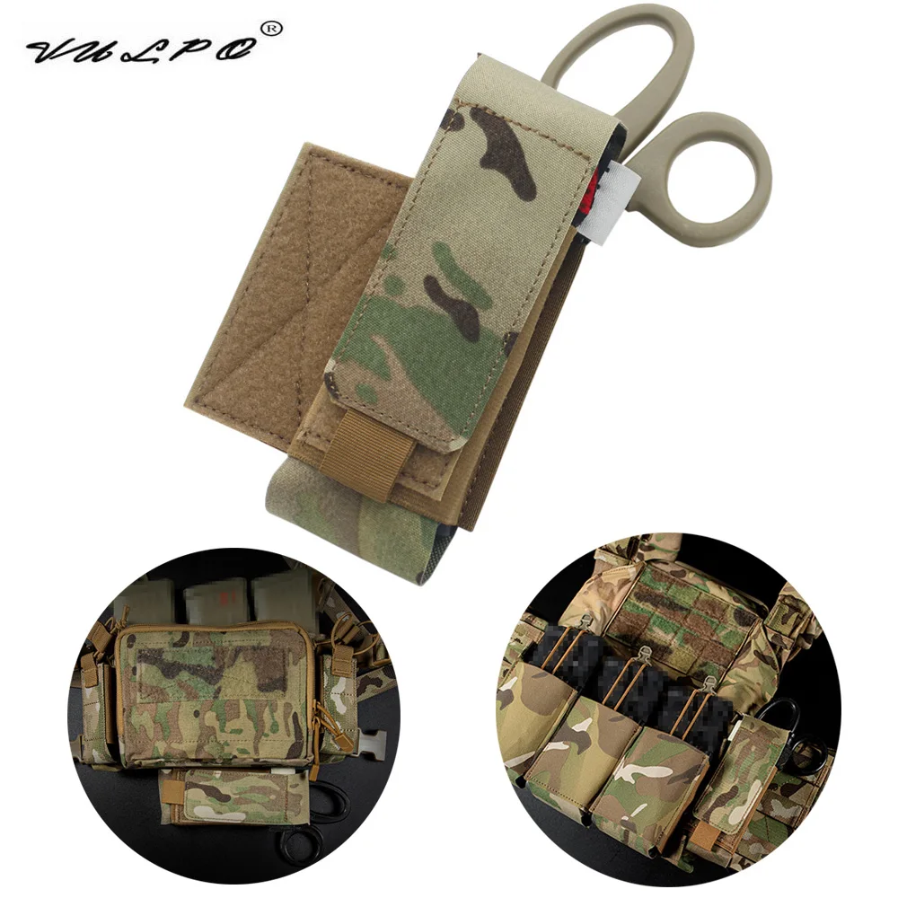 VULPO Tactical Hook Loop Tourniquet Storage Pouch Medical Trauma Shear Scissors Organizer Holder For Hunting Vest Chest Rig Gear