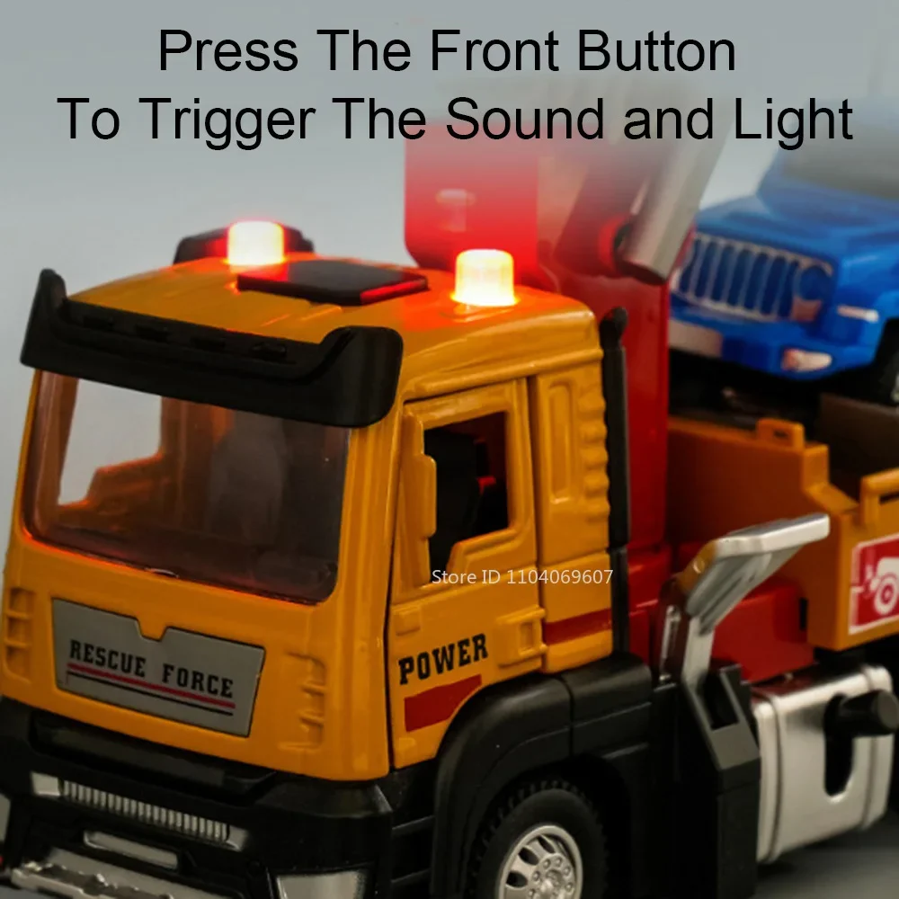 Modèle Miniature de jouets, véhicules de sauvetage à pression d'air, en métal moulé sous pression, son et lumière, véhicule d'ingénierie pour enfants, cadeaux
