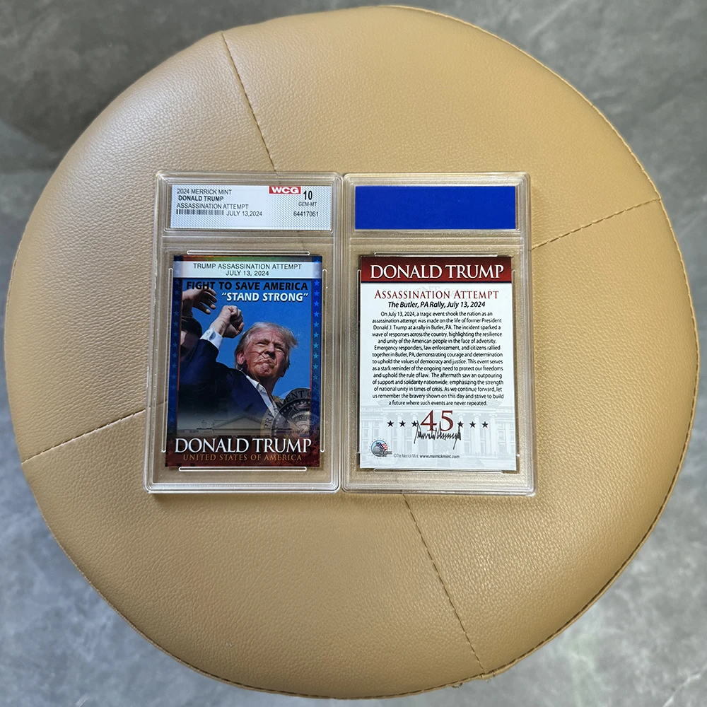 

2024 USA Donald Trump Victory Card With Plastic Case Shooting Makes Me Stronger VIP Card For collection Fans Collection Gift