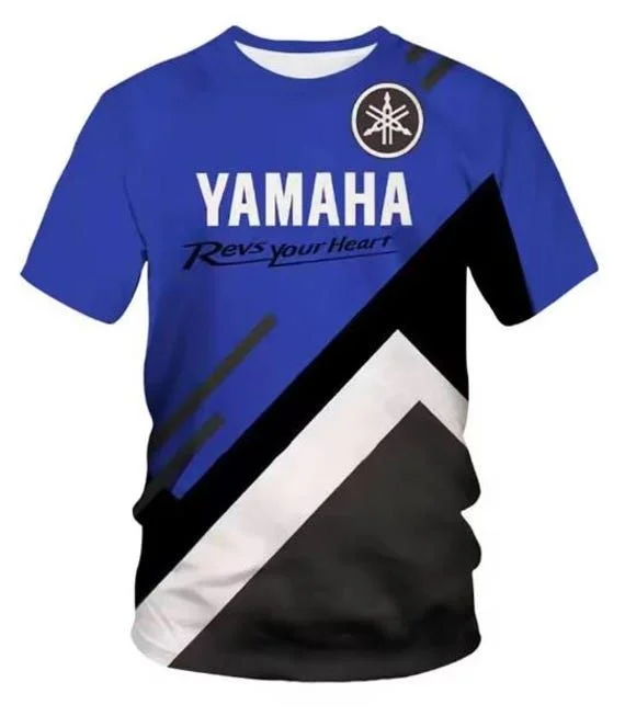 2025 new 3D printed Yamaha motorcycle off-road fashionable T-shirt, suitable for extreme sports adventure men's and women's T-sh