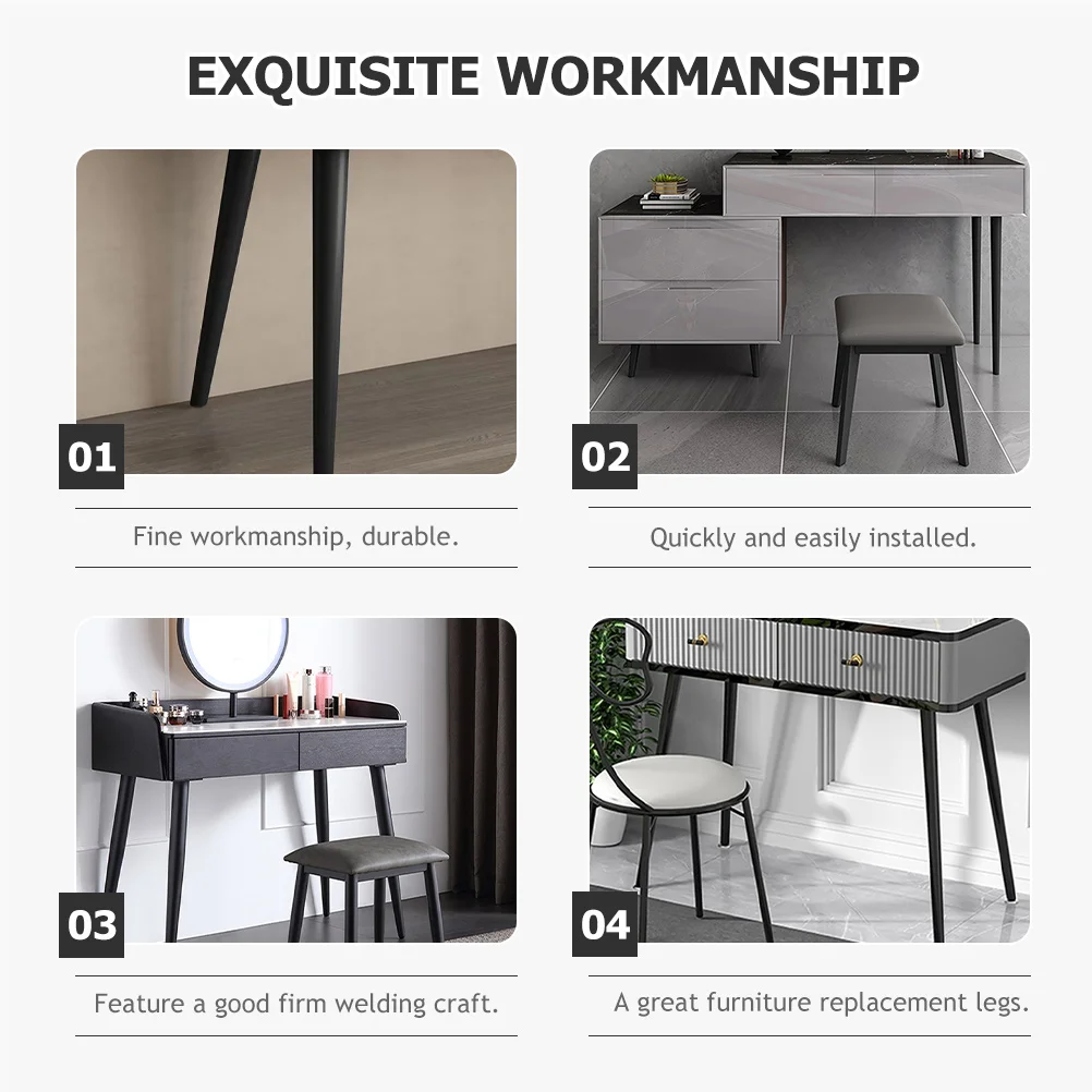

2pcs Metal Furniture Legs Tapered Cone Feet For Table Sofa Bed Cabinet Replacement Coffee Table Legs Durable Inclined Design