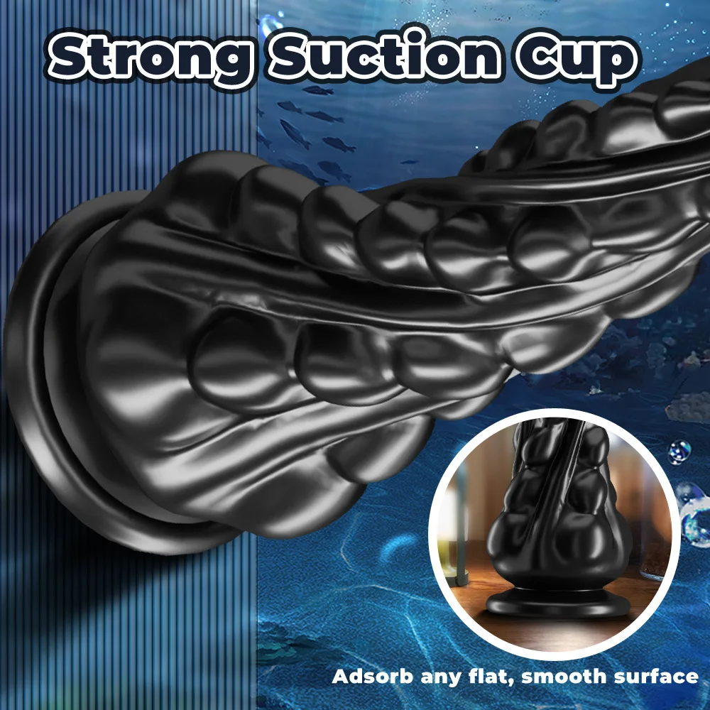 Squeezing Niuniu anal plug tentacle suction cup posterior chamber plug soft rubber irregular shaped penis female masturbator view 5