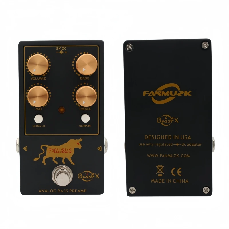

Активный аналоговый 3-полосный эквалайзер Fanmuzk с переключателями Ultra-Hi и Ultra-Lo, True Bypass, для электробаса