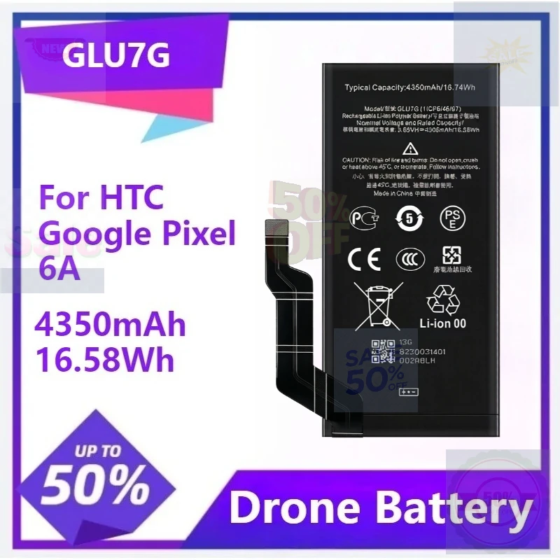 

4350mAh 16.58Wh GLU7G New Replacement Battery for HTC Google Pixel 6A Phone Battery