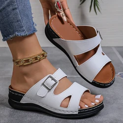 Lucyever 2024 Summer Women Wedge Sandals Premium Orthopedic Platform Slipper Woman Lightweight Anti-slip Casual Slides Shoes 43