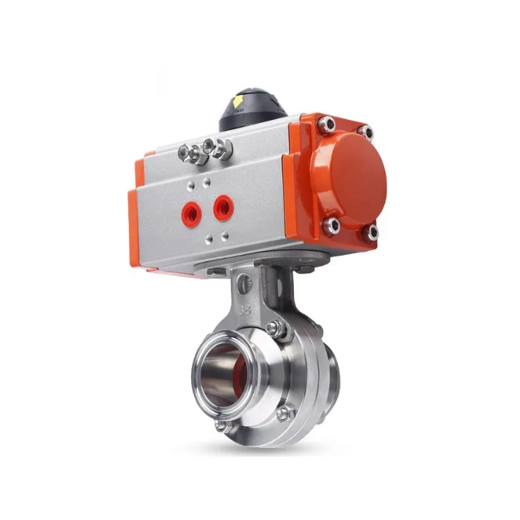 304Stainless Steel Sanitary Tri Clamp Pneumatic Actuator Butterfly Valve Pneumatic Valve